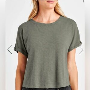 NWOT Splendid Skye Short Sleeve Slub Tee - Soft Vintage Olive Branch XS